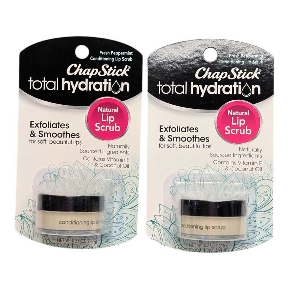 ChapStick Total‎ Hydration Lip Scrub 2 Pack Peppermint 0.27 oz Exfoliate
